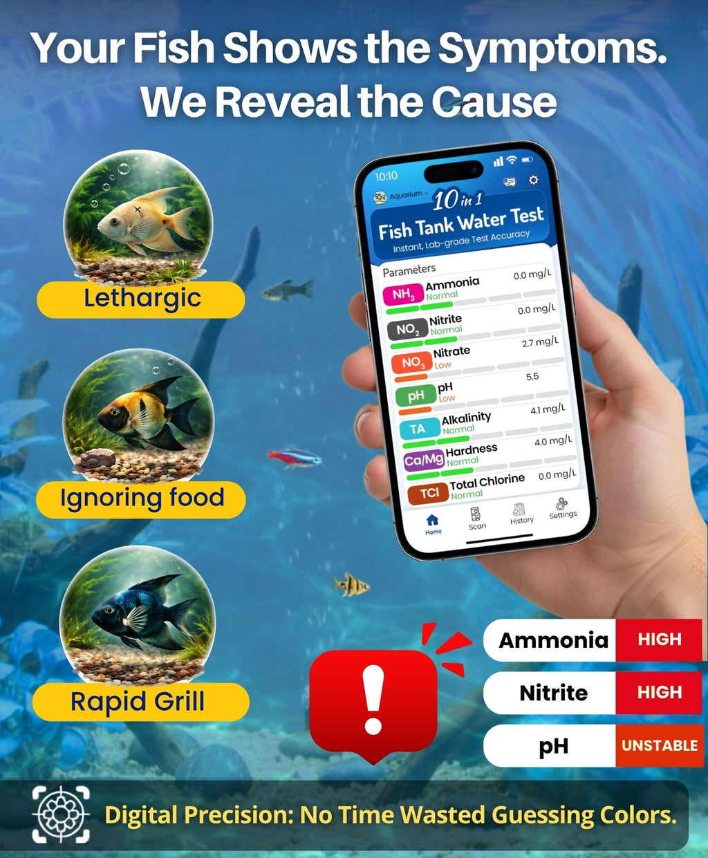 App-Enabled 10-in-1 Aquarium Water Test Kit C1187