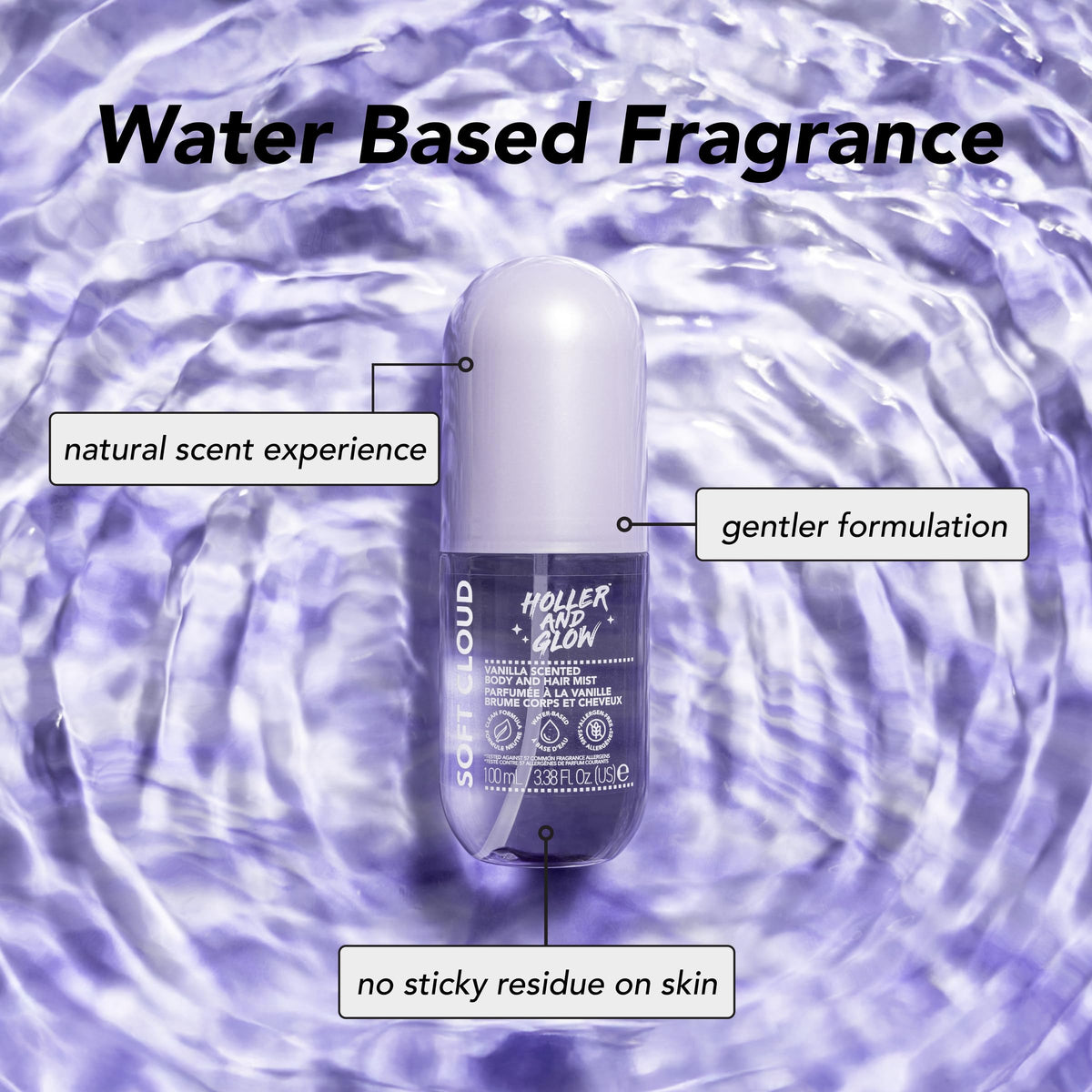 Vanilla Scented Body And Hair Mist, 3.38 Fl Oz J707