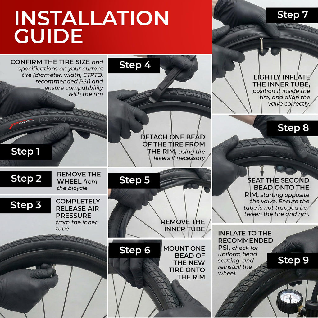 700x40c Gravel Bike Tire & Tubes Schrader Foldable 28" L839806