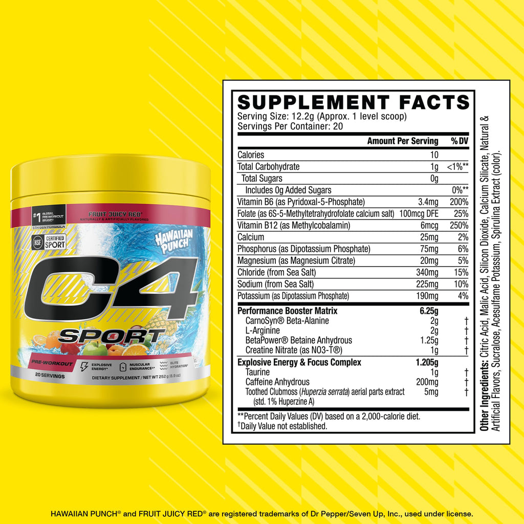 Pre Workout with 200mg Caffeine, 20 Servings X654