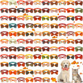 100 Pcs Fall Dog Bow Adjustable Pet Bowtie Collar W201