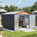 10x12x7.4FT Outdoor Storage Shed with Lockable Doors T678