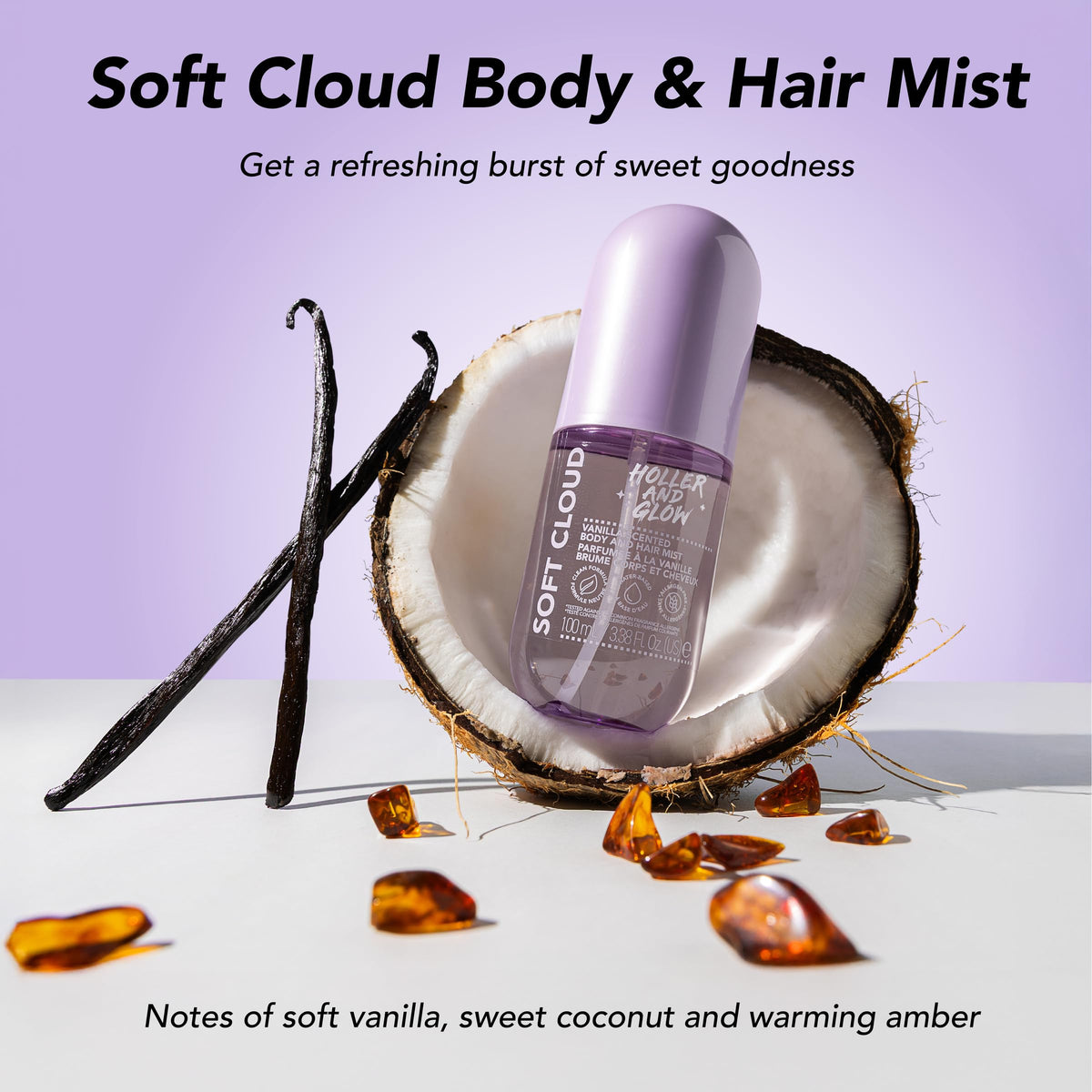 Vanilla Scented Body And Hair Mist, 3.38 Fl Oz J707
