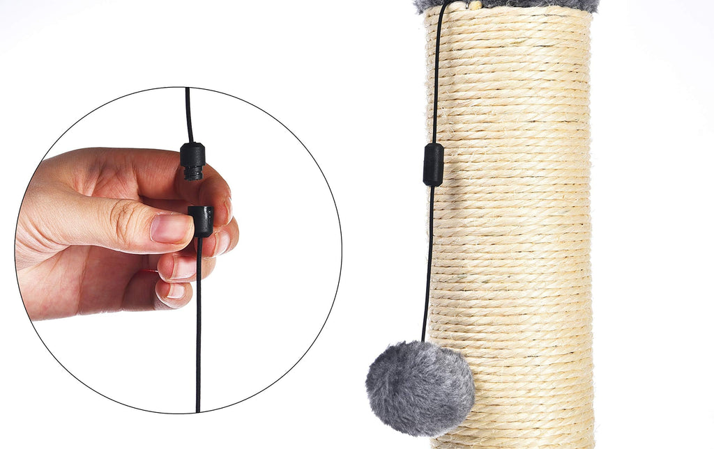 Cat Scratching Post with Dangling Ball Toy, Grey C870841