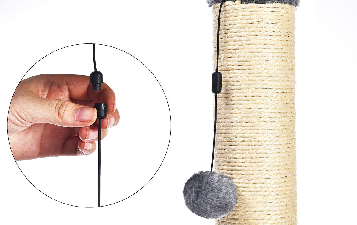 Cat Scratching Post with Dangling Ball Toy, Grey C870841