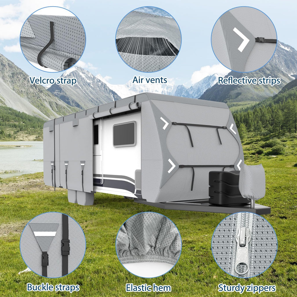 16-18ft Heavy Duty Waterproof RV Cover with Tire Cover H7939