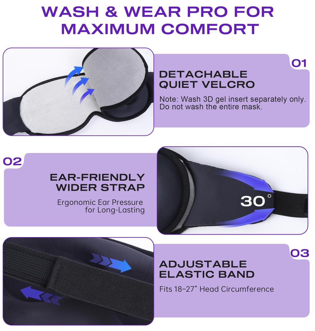 Bluetooth Sleep Mask Headphones with Hot Cold Compress J196776