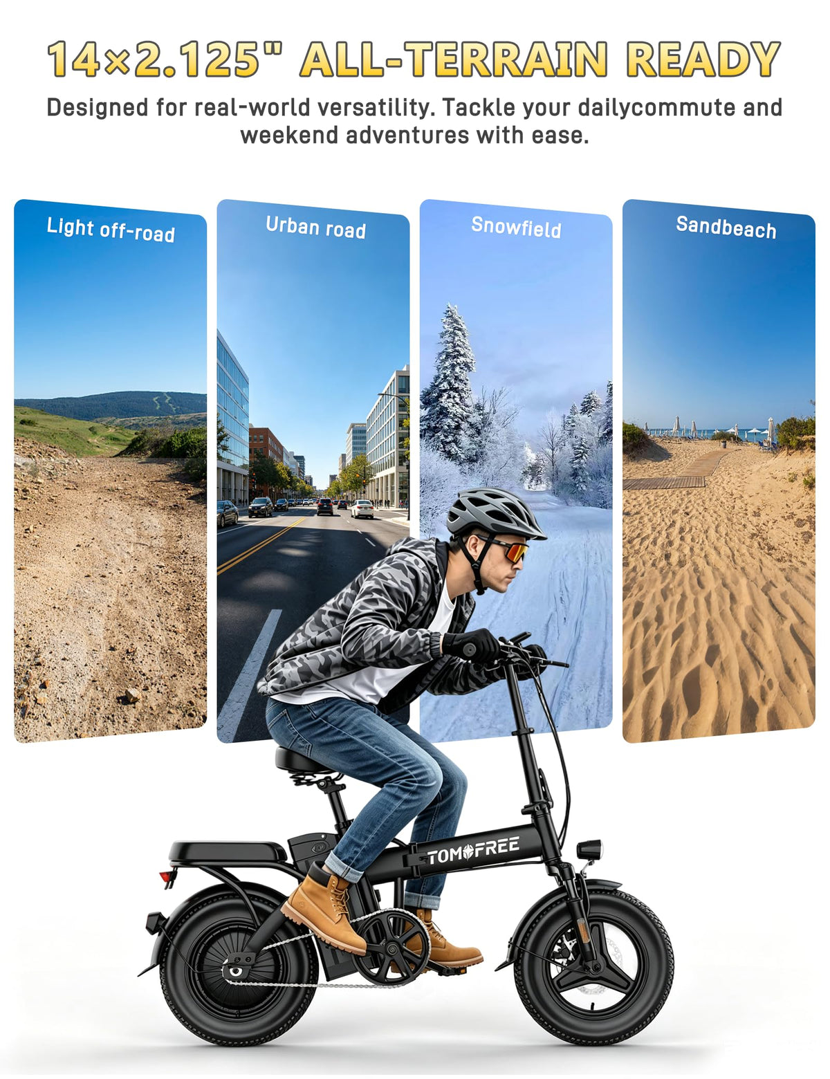 Folding Electric Bike 48V 22.5Ah 750W Fat Tire D6064