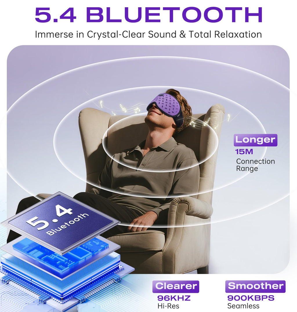 Bluetooth Sleep Mask Headphones with Hot Cold Compress J196776