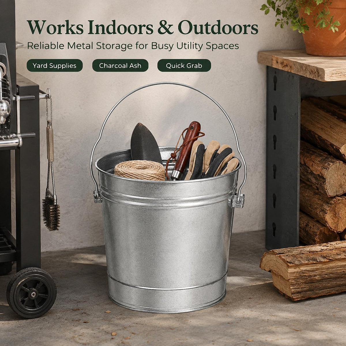 Galvanized Steel Airtight Storage Jar with Locking Lid D4871