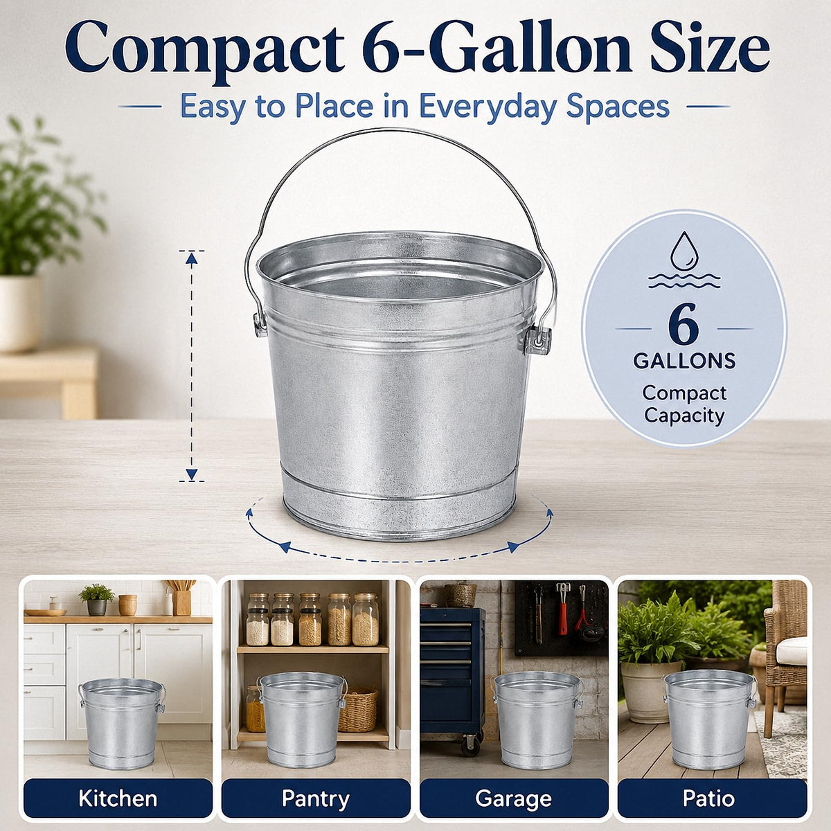 Galvanized Steel Airtight Storage Jar with Locking Lid D4871