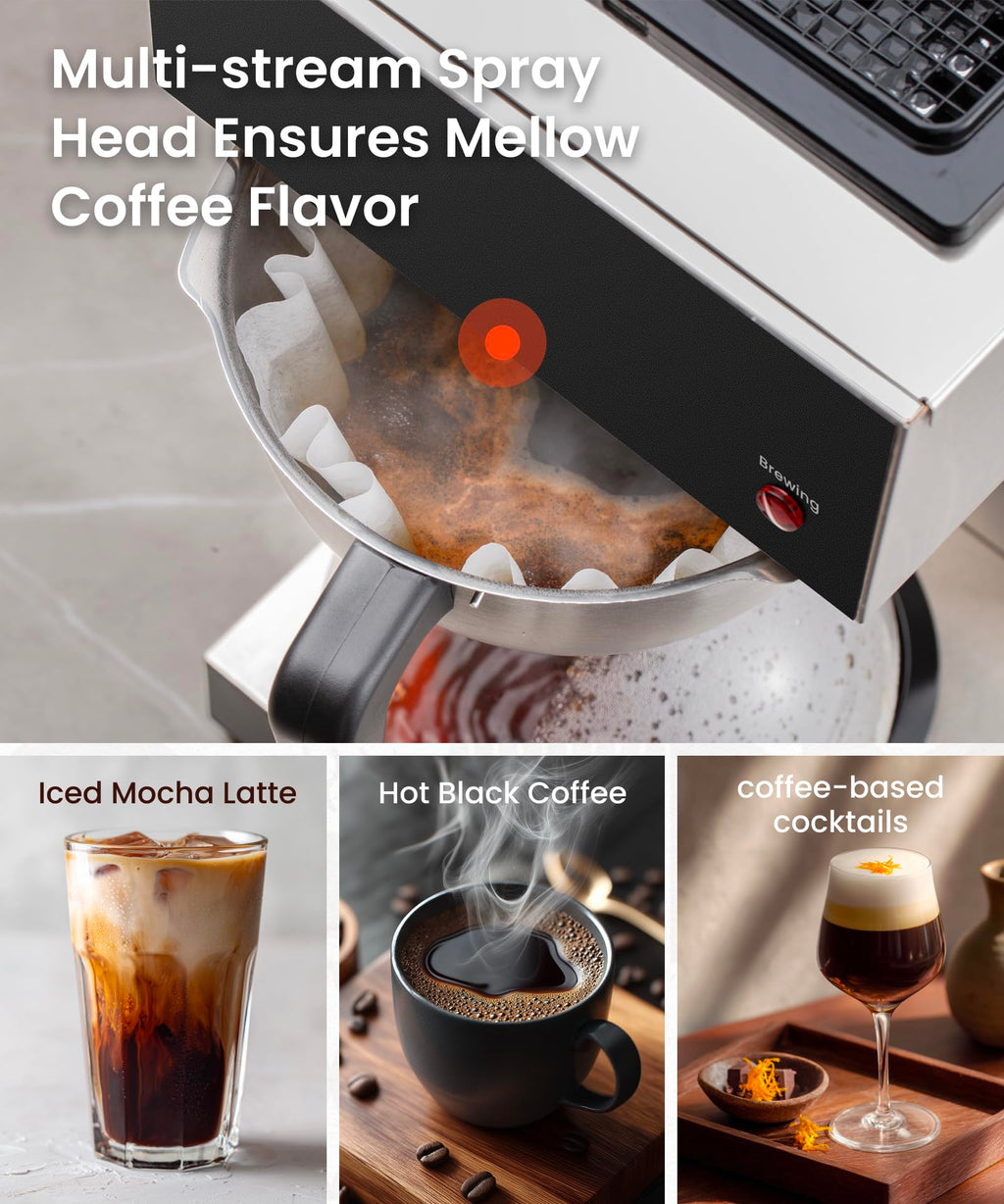 Commercial Pour Over Coffee Maker with 2 Warmers B4826