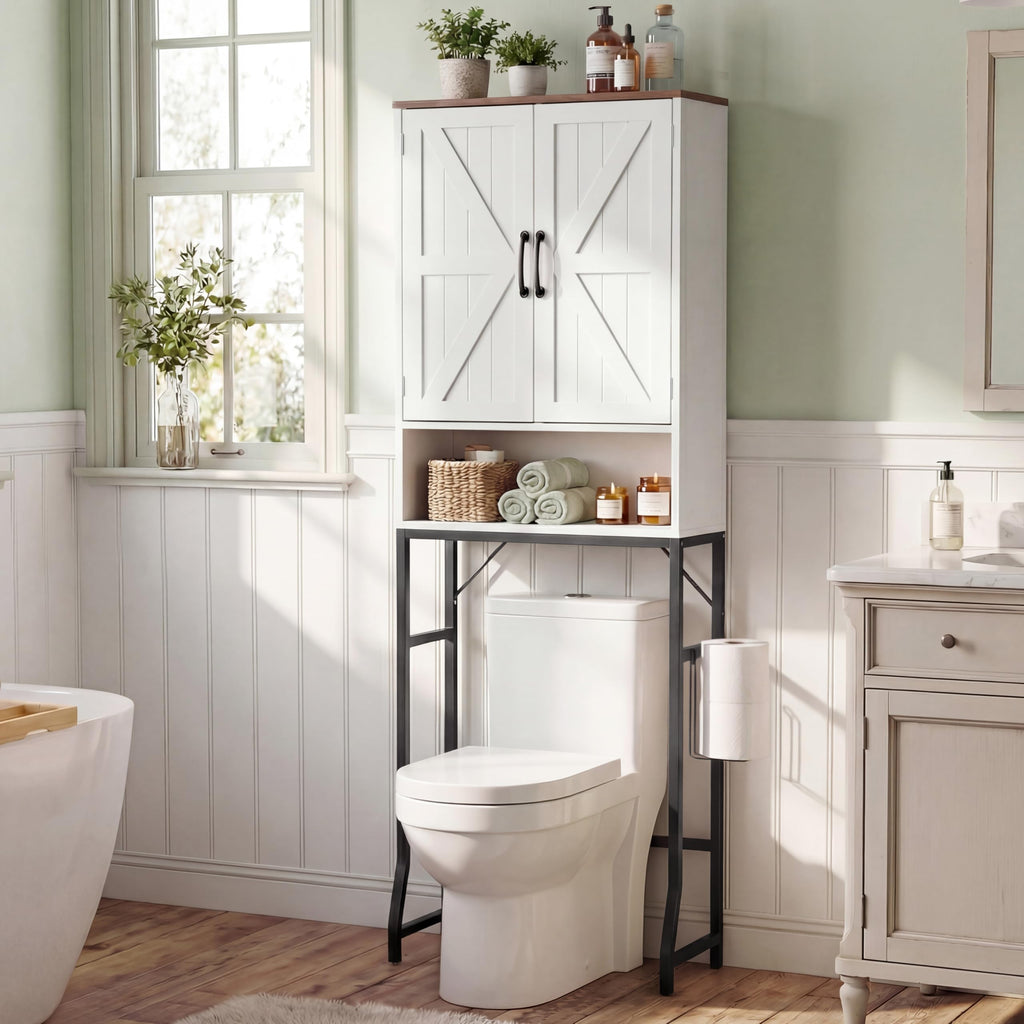 White Over The Toilet Storage Cabinet C590