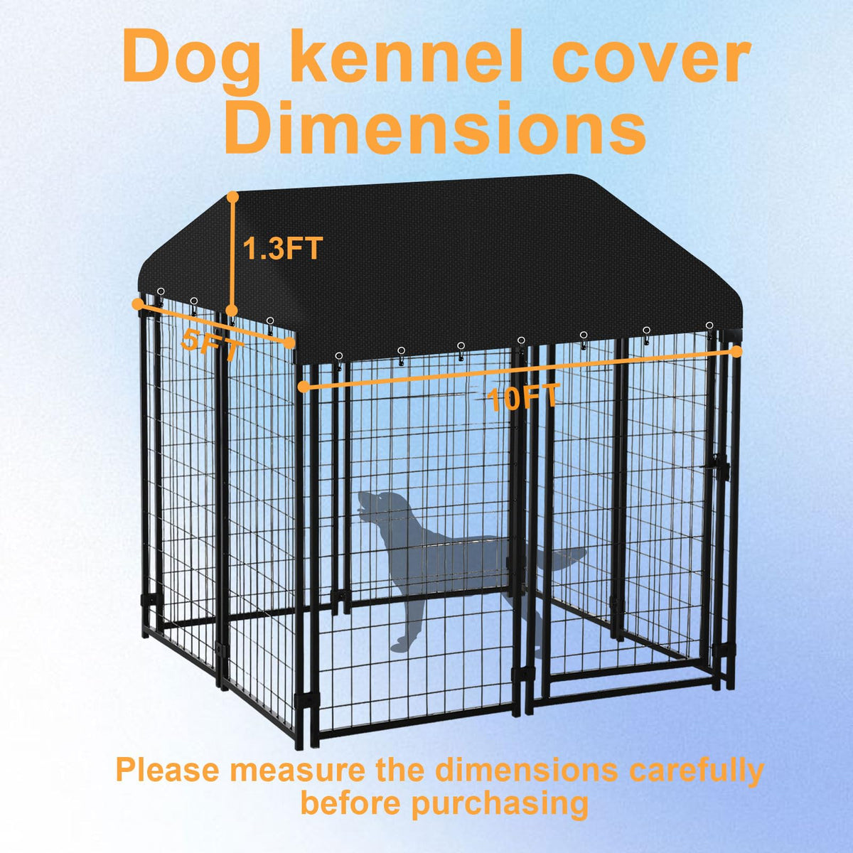 10' x 5' Heavy Duty Waterproof Oxford Cloth Dog Kennel Cover E651987
