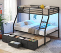 Twin Over Full Bunk Bed with Trundle and 6 Storage Drawers X2197
