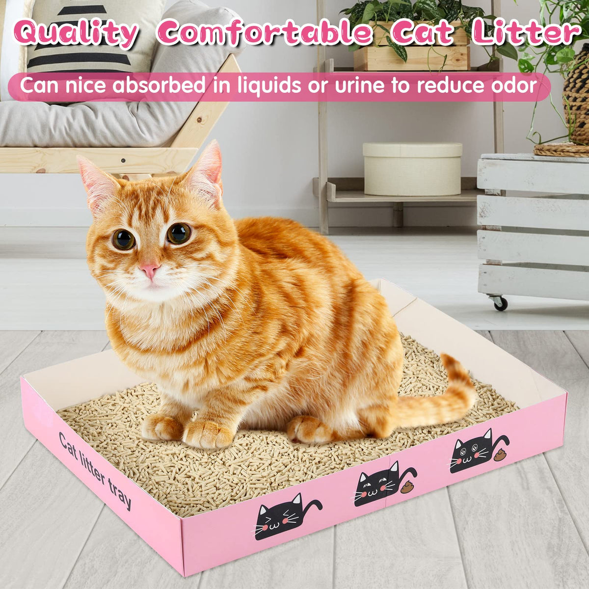 30 Pack Disposable Paper Cat Litter Box D303