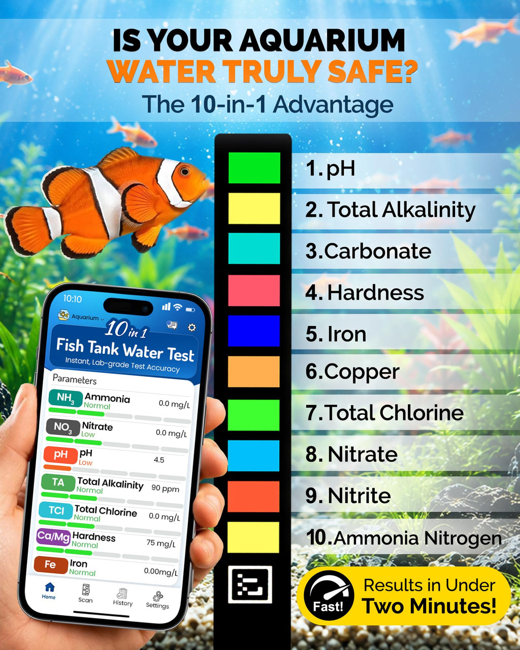 App-Enabled 10-in-1 Aquarium Water Test Kit C1187