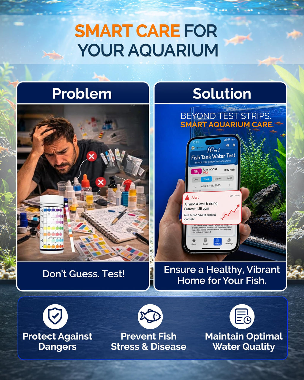 App-Enabled 10-in-1 Aquarium Water Test Kit C1187