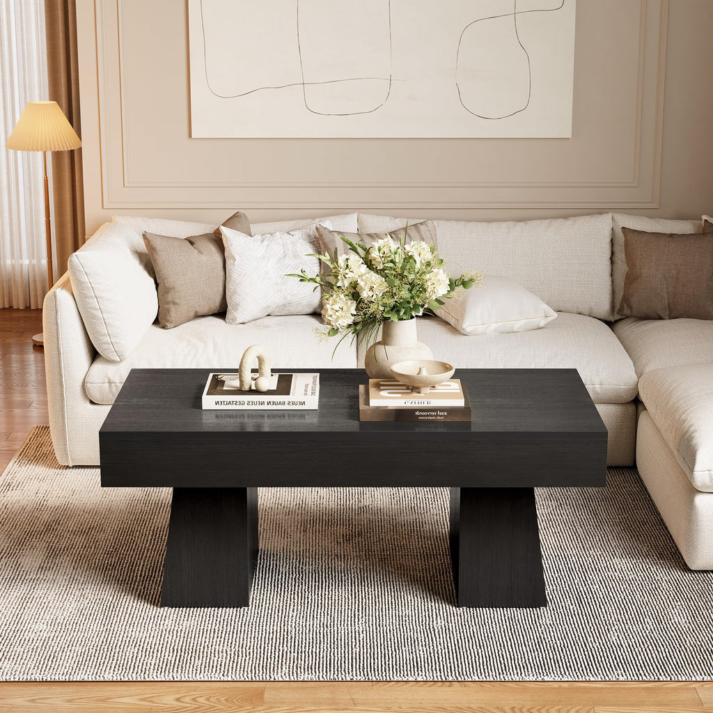 Black 47 Inches Wooden Coffee Table R714