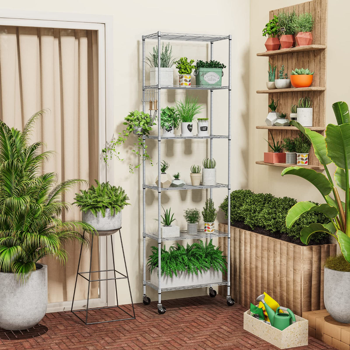 6-Tier Wire Shelving Unit with Caster Wheels R737210