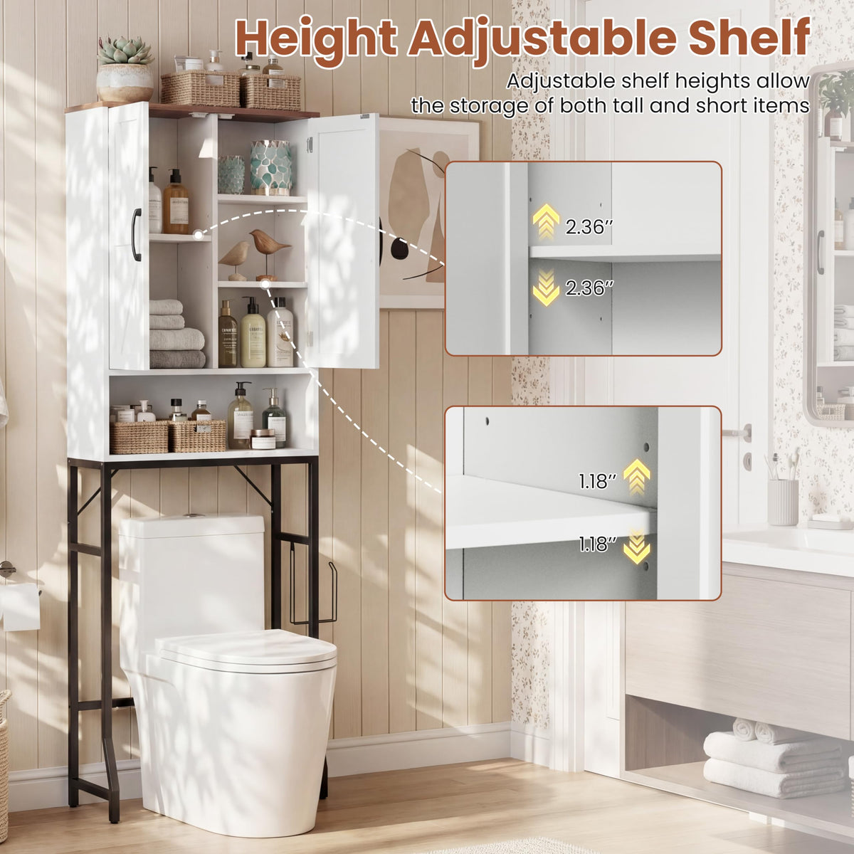 White Over The Toilet Storage Cabinet C590