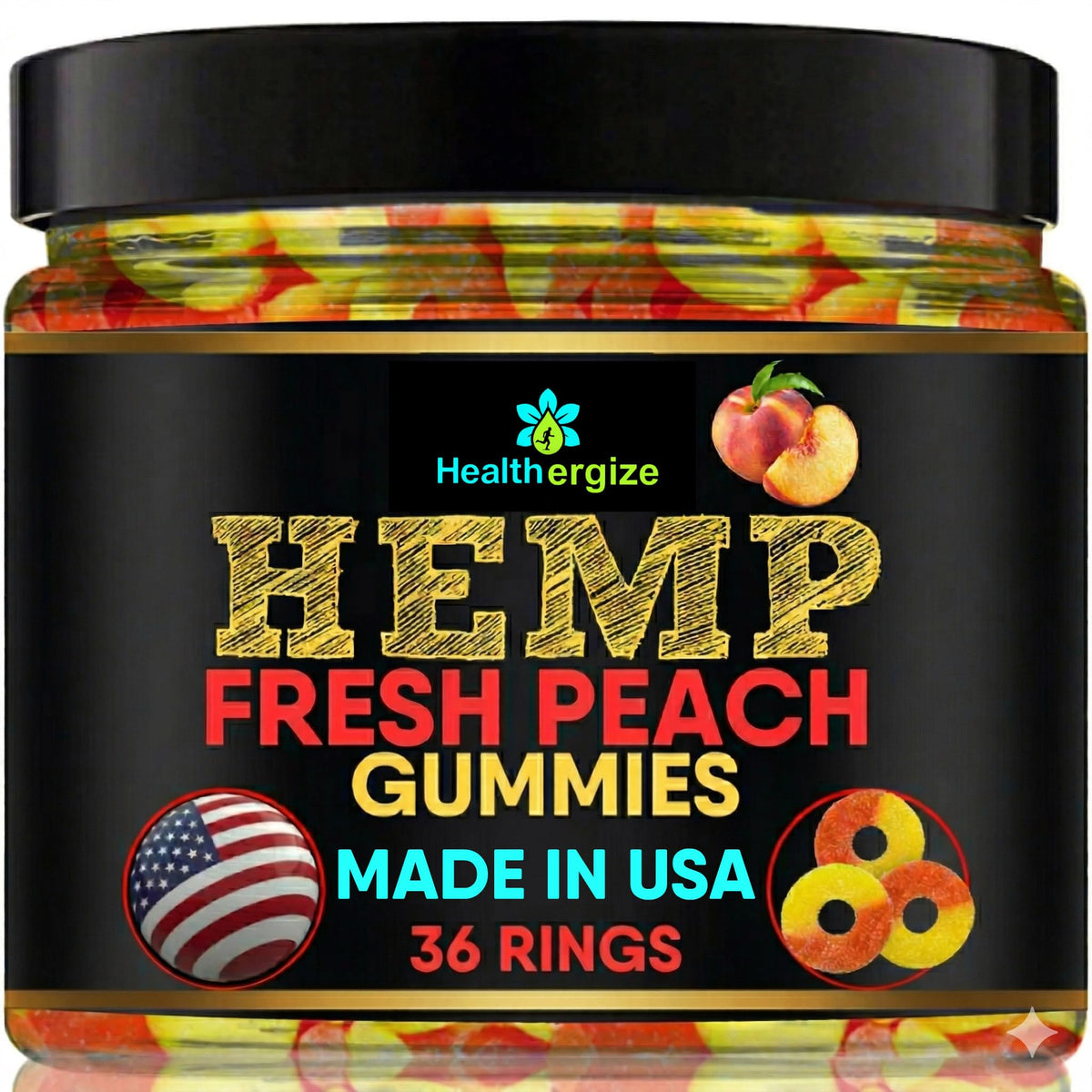 Hemp Gummies Peach Rings L9057