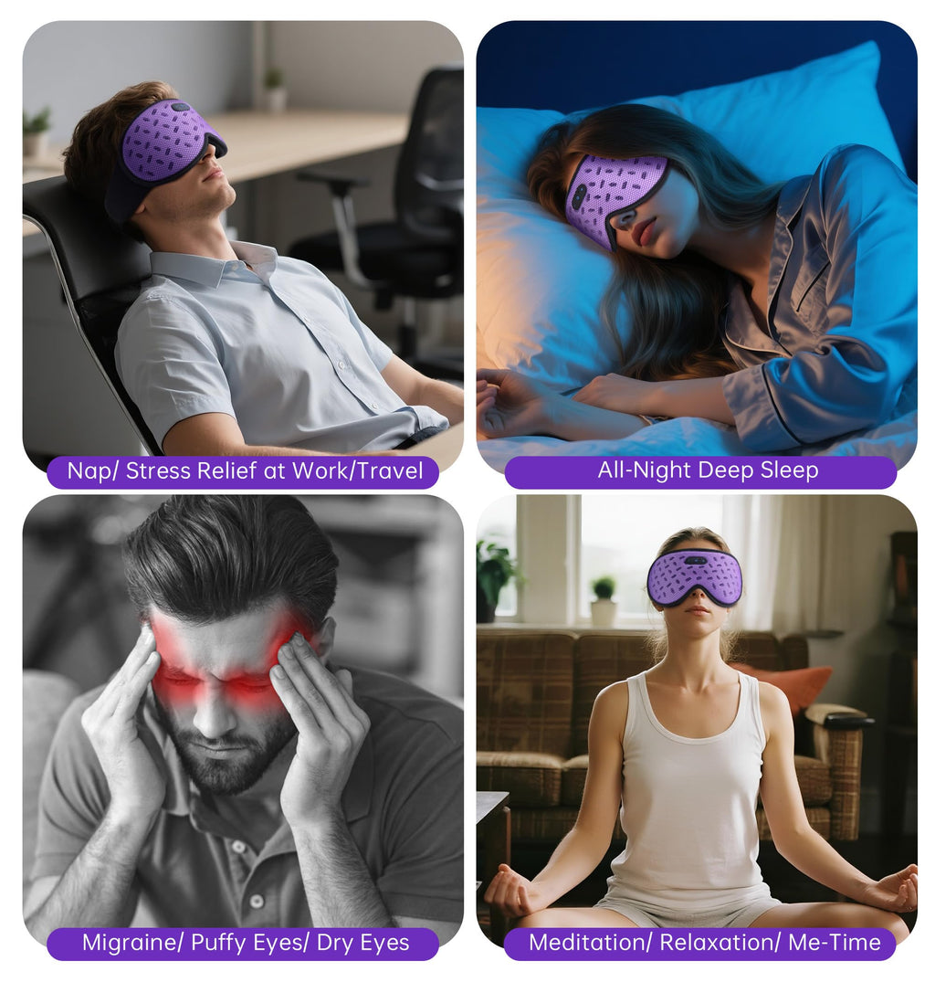 Bluetooth Sleep Mask Headphones with Hot Cold Compress J196776
