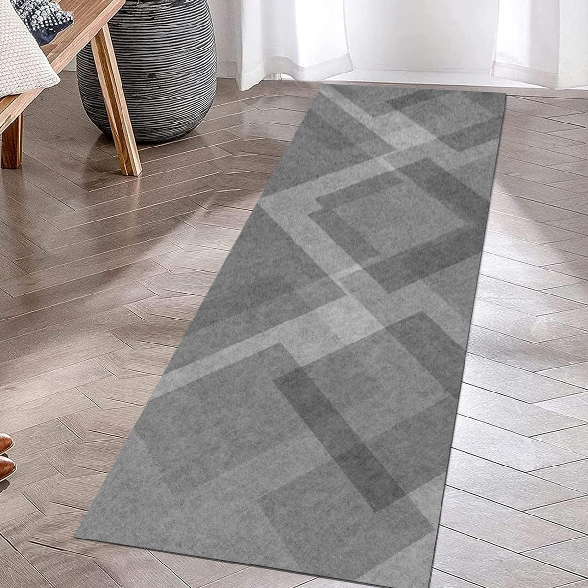 Non Slip Washable Low-Pile Runner Rug 60x300cm S5941