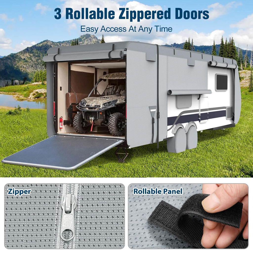 16-18ft Heavy Duty Waterproof RV Cover with Tire Cover H7939