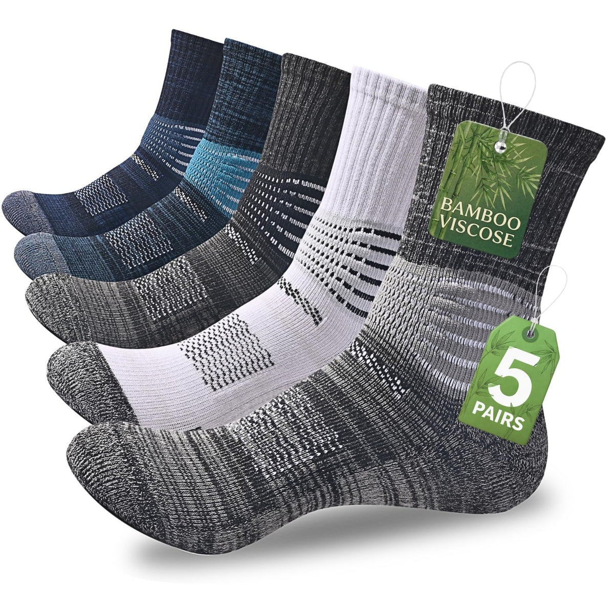 Compression Ankle Support Crew Socks 3 Pairs R53669