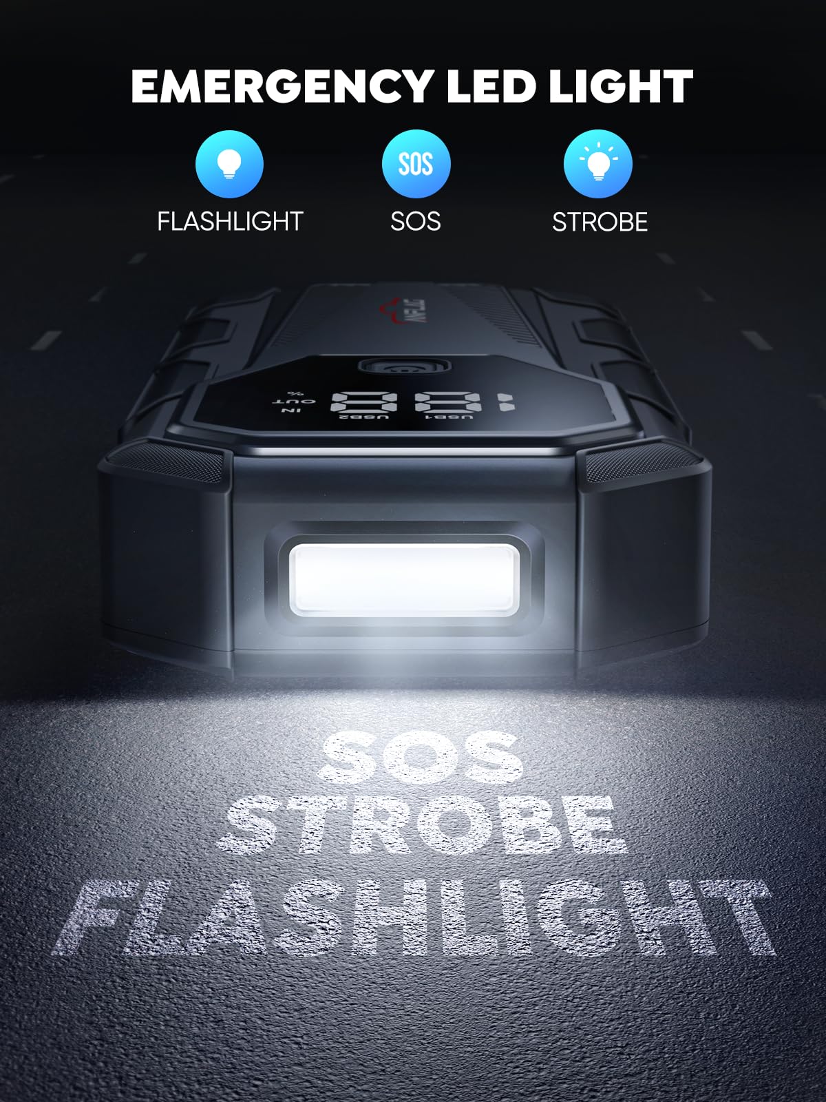 6000A 12V Portable Jump Starter with LED Display K953089