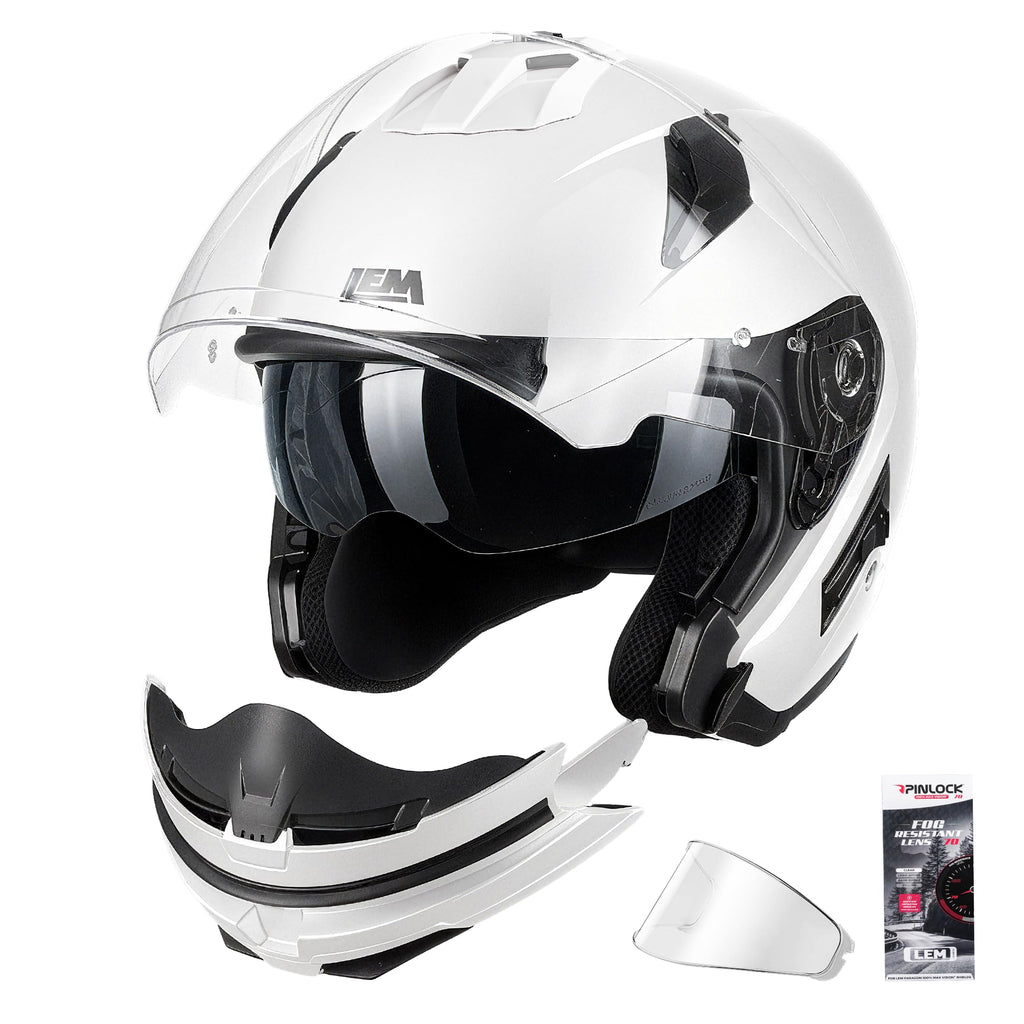 White Medium Full Face Motorcycle Helmets H781762