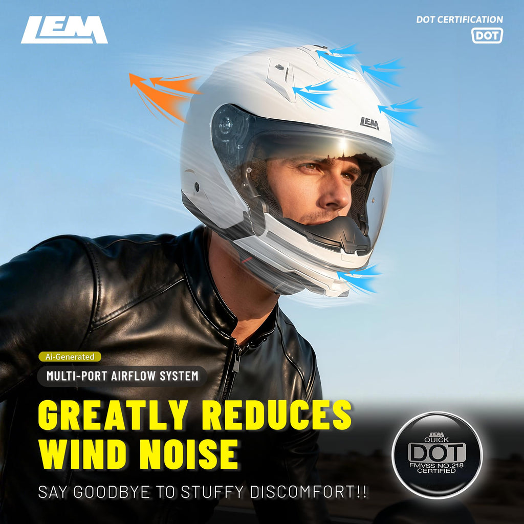 White Medium Full Face Motorcycle Helmets H781762
