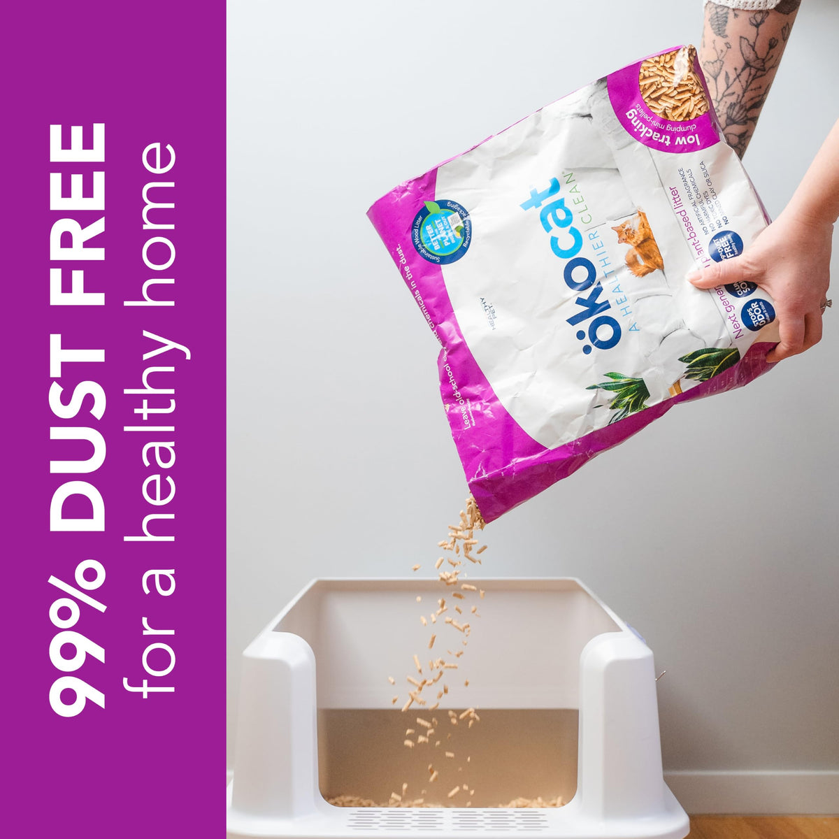 Unscented Wood Clumping Cat Litter Mini-Pellets 18.6 pounds V61093