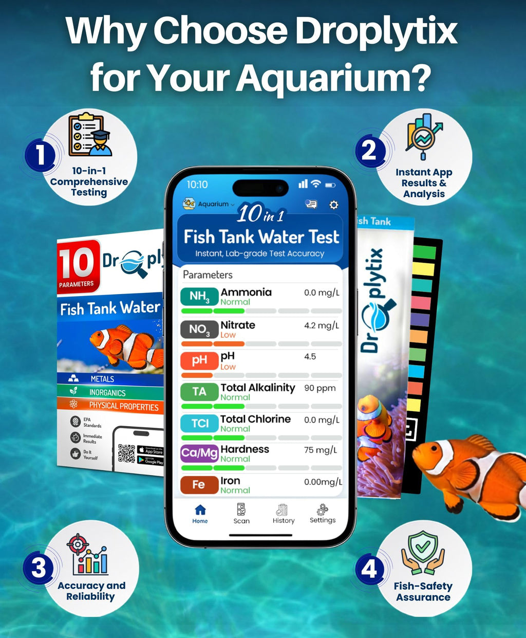 App-Enabled 10-in-1 Aquarium Water Test Kit C1187