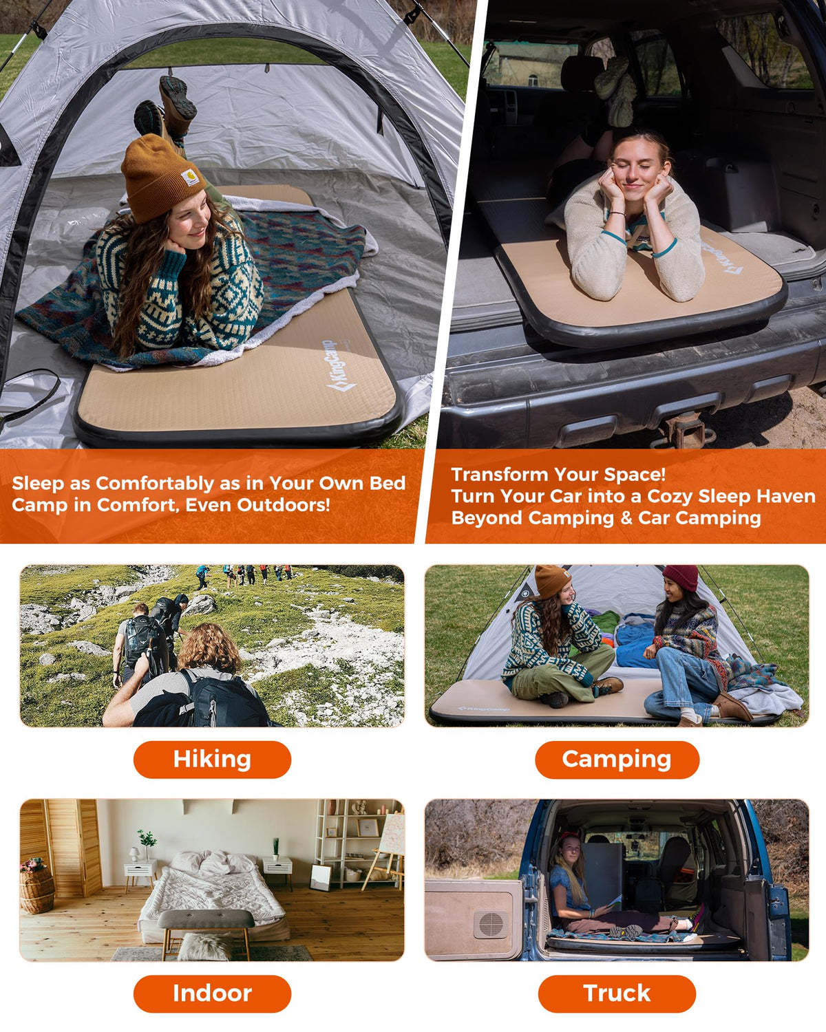 Portable Camping Cot & Single-Size Inflatable Sleeping Pad H197006