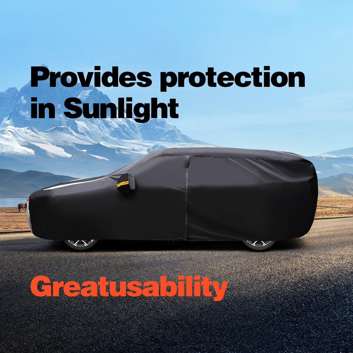 Truck Cover with Camper Shell Topper, Waterproof All Weather with Door Zipper R166307