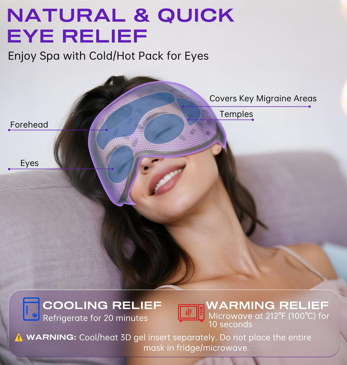 Bluetooth Sleep Mask Headphones with Hot Cold Compress J196776