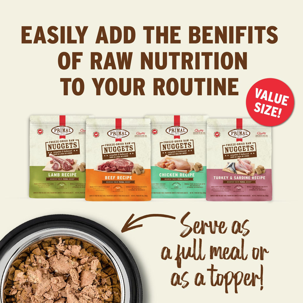 Freeze Dried Raw Dog Food Nuggets Beef 30 oz B50424