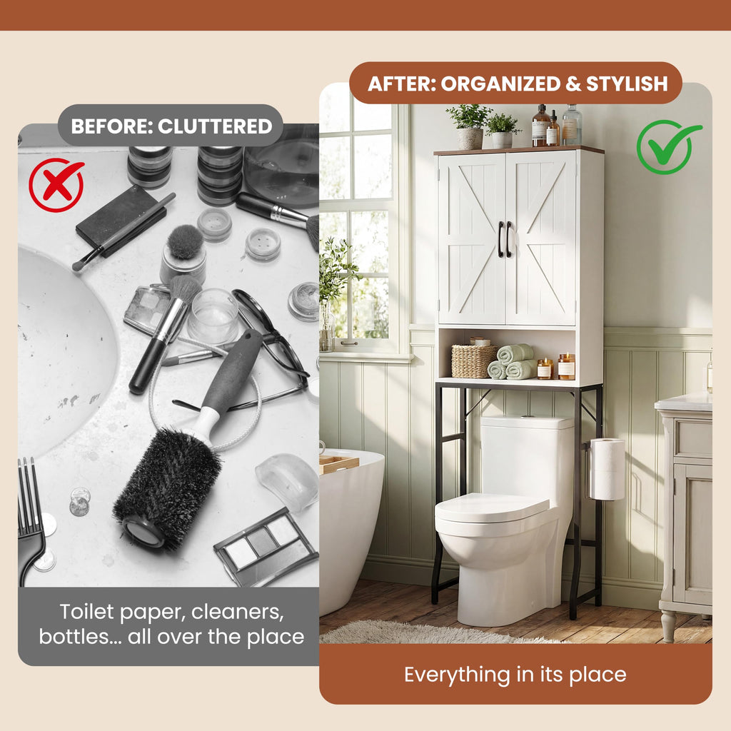 White Over The Toilet Storage Cabinet C590