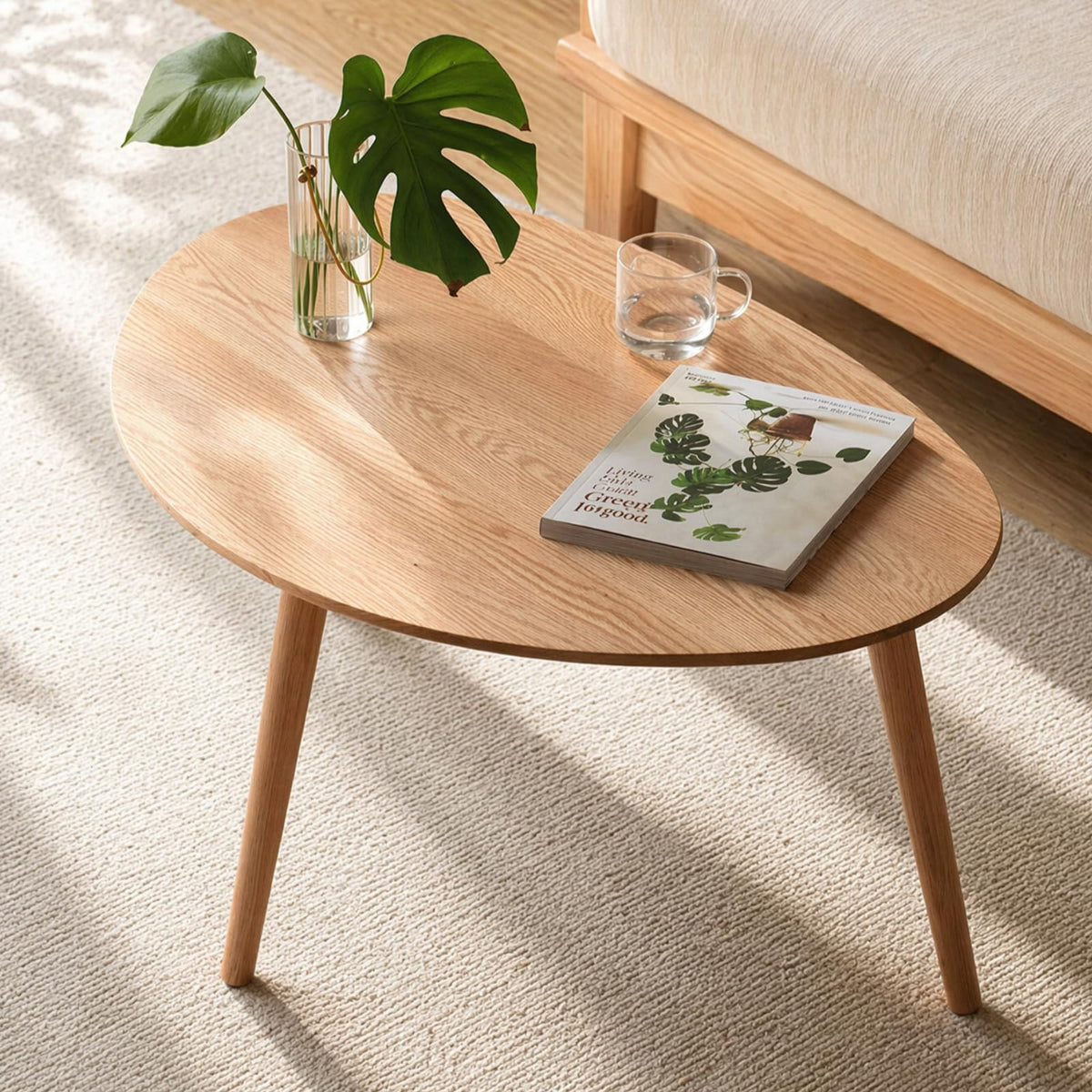 Small Oval Solid Wood Coffee Table Z7601