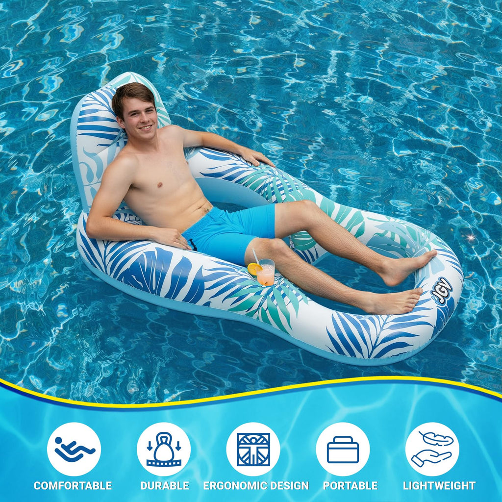 Inflatable Pool Float Chair with Drink Holder F632403