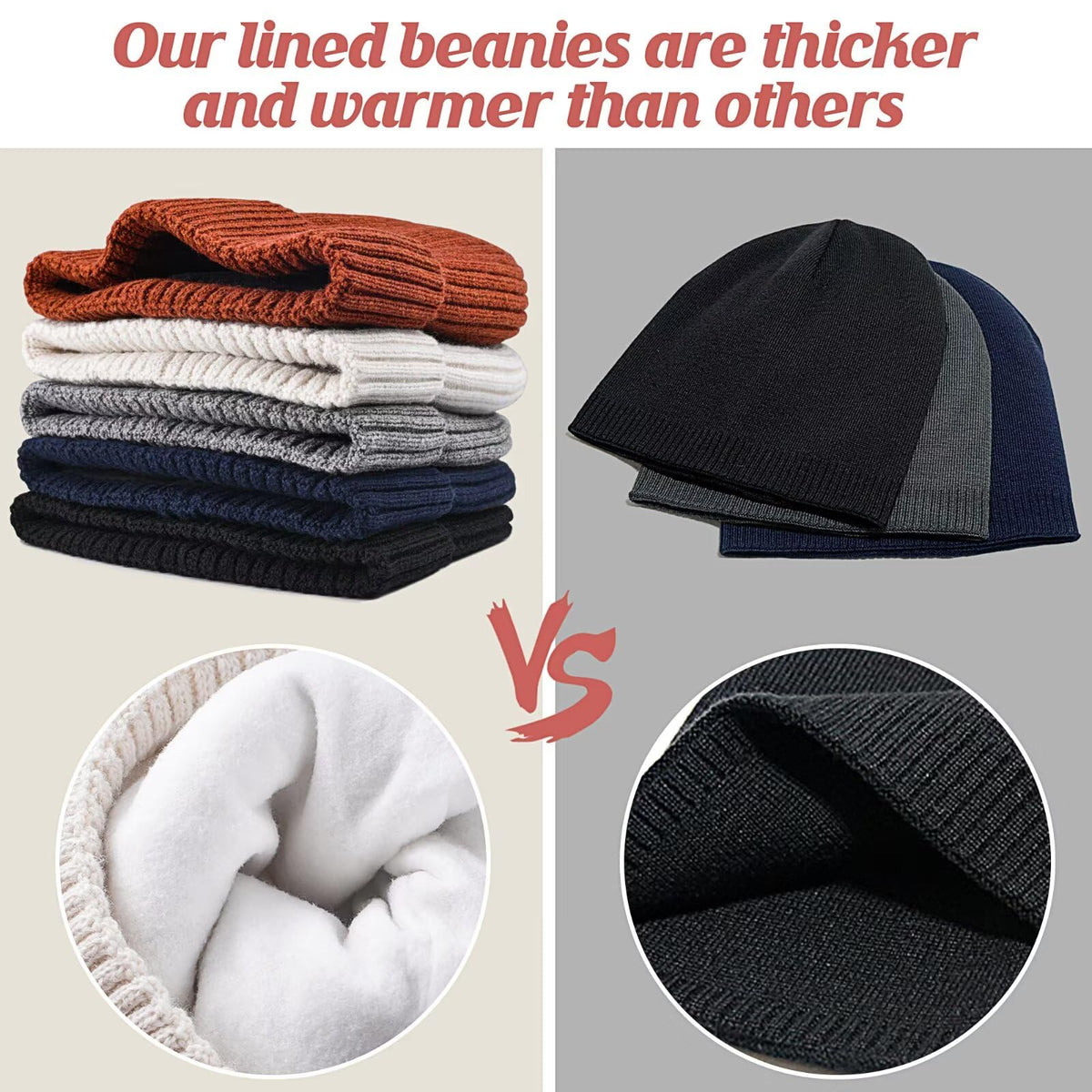 Merino Wool Knit Beanie Hat Z640534