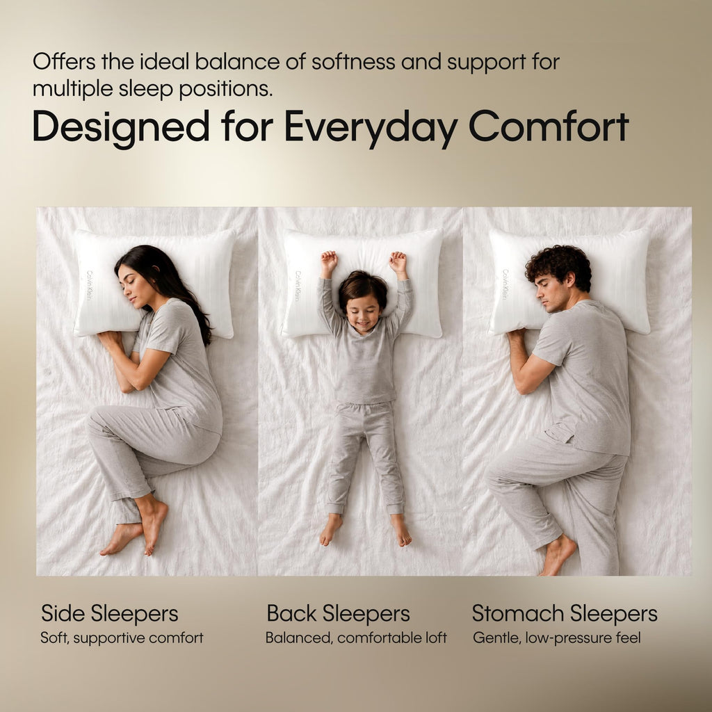 Queen Size Set of 2 Medium Soft Bed Pillows V3800