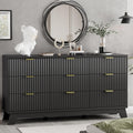 Black 9 Drawer Fluted Wood Dresser H14818