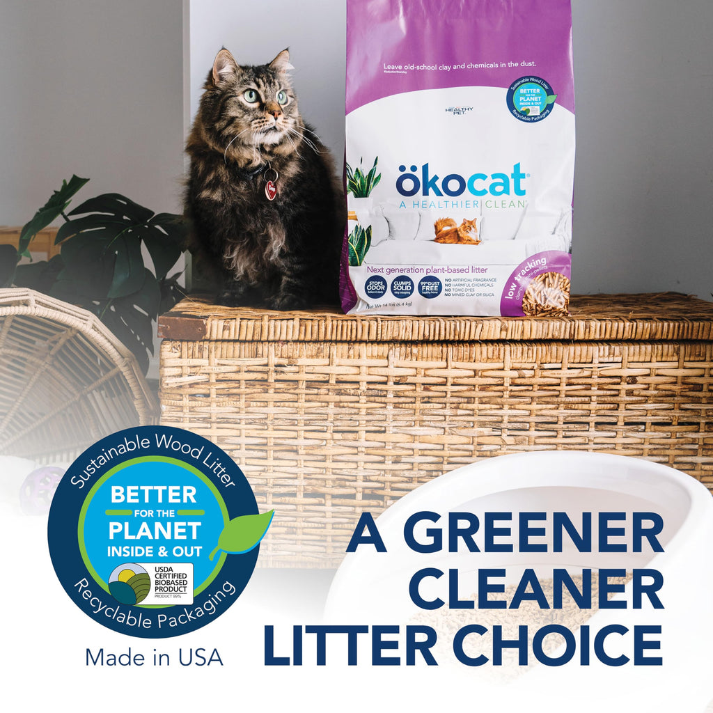 Unscented Wood Clumping Cat Litter Mini-Pellets 18.6 pounds V61093