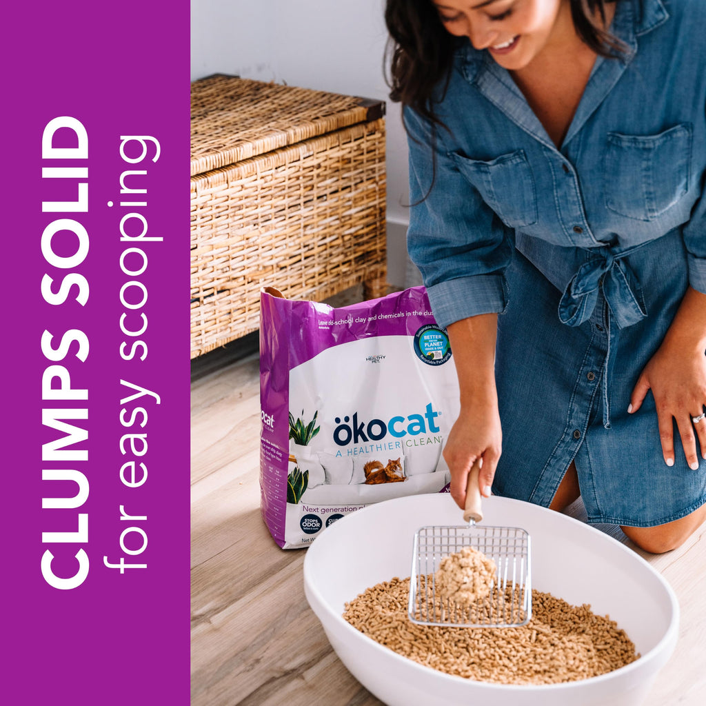 Unscented Wood Clumping Cat Litter Mini-Pellets 18.6 pounds V61093