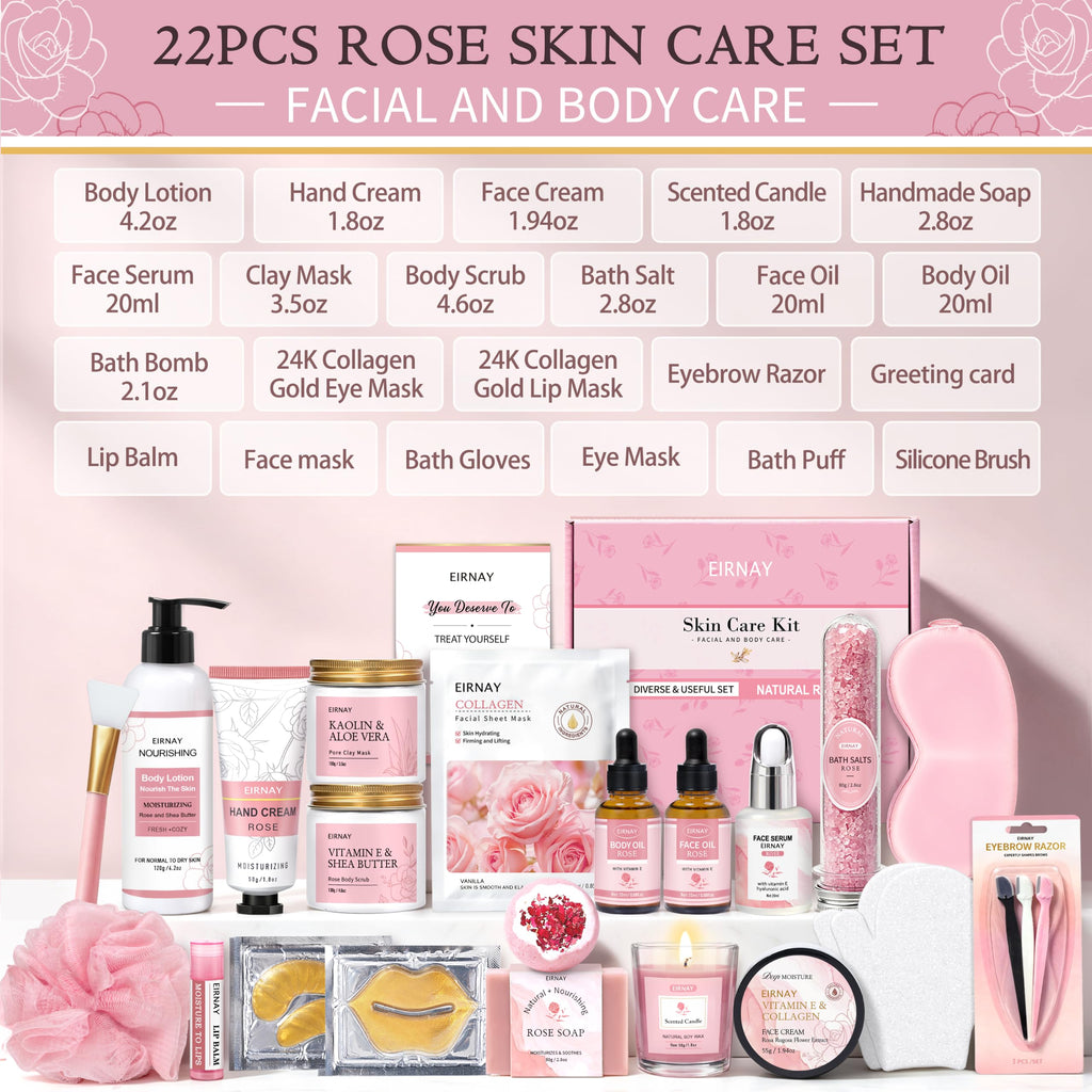 23pcs Rose Spa Gift Baskets P9408