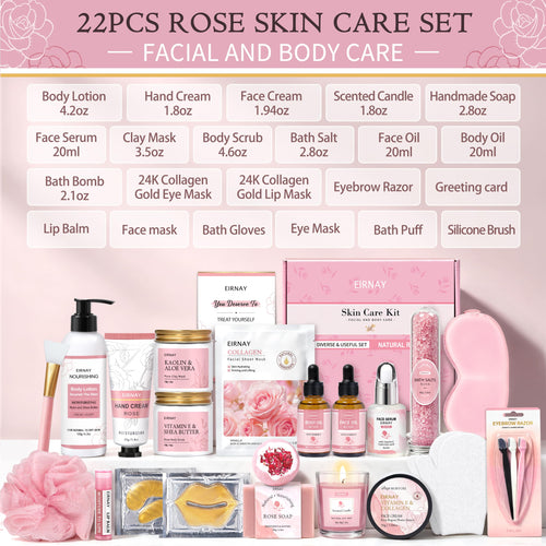 23pcs Rose Spa Gift Baskets P9408