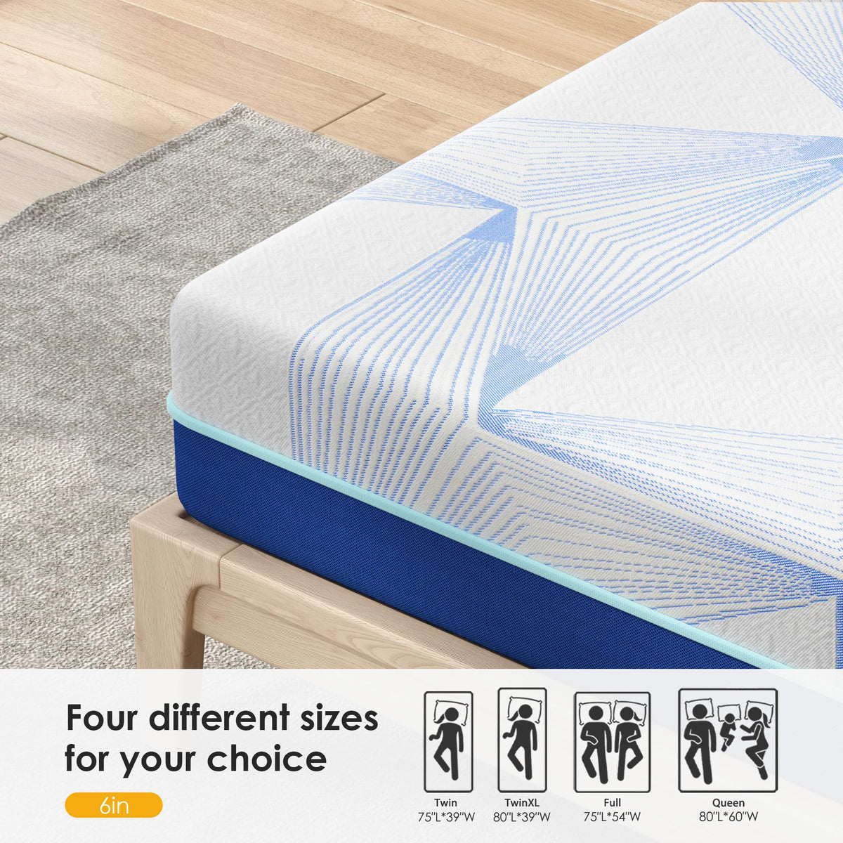 6 Inch Twin Memory Foam Mattress J6486